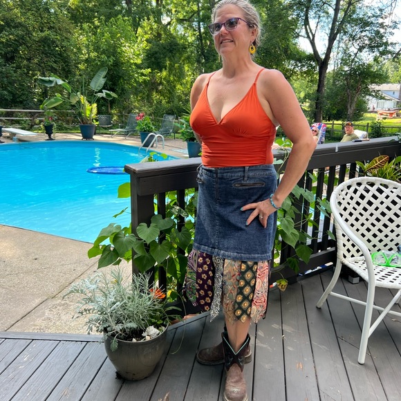 DENIM TIE SKIRT - Picture 8 of 8